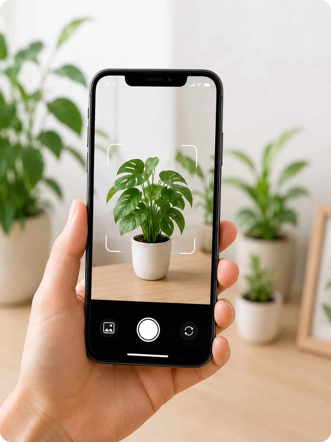 A plant scan workflow for AI-powered plant care
